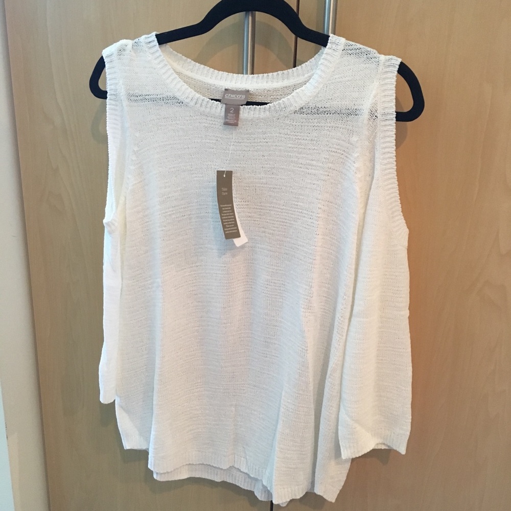 Chico’s cold shoulder sweater. Size 2. New!!